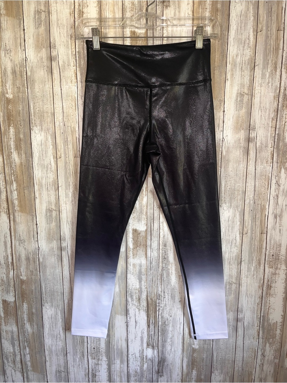 ZYIA Active Black White Gradient Ombre Hi Rise 7/8 Leggings Size 4 - Picture 2 of 6
